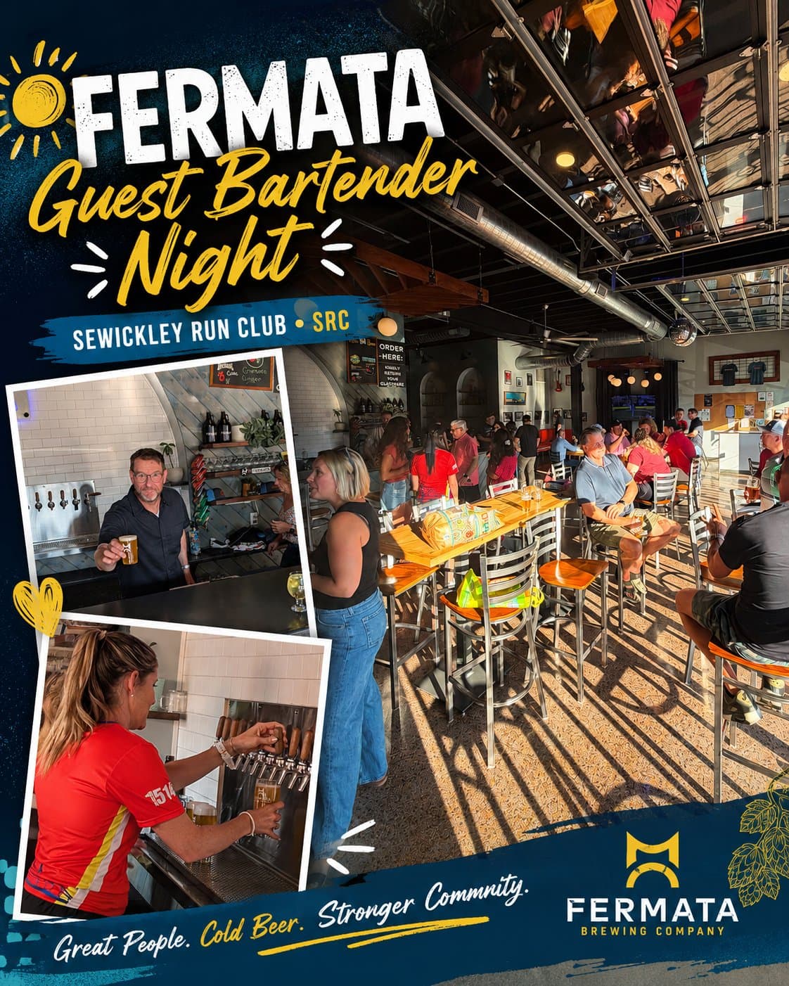 A great crowd, great beer, and some very happy guest bartenders made for an awesome SRC evening at Fermata.