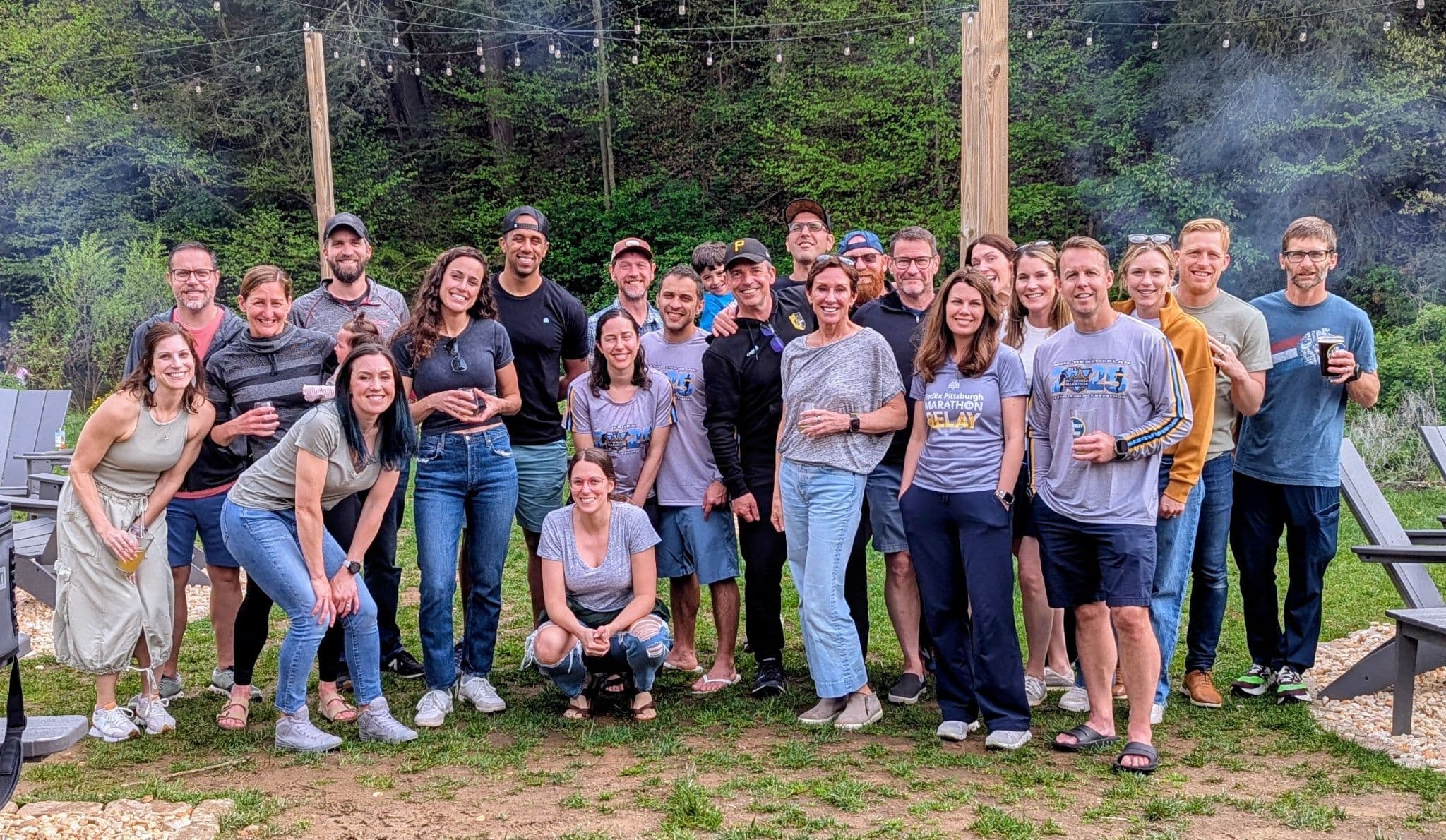 Sewickley Run Club members at a community post-run social gathering
